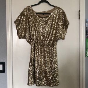 Gold sequin dress